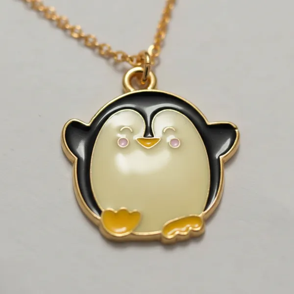 Gold_Brass_Cute_Penguin_Pendant_Necklace_For_Women